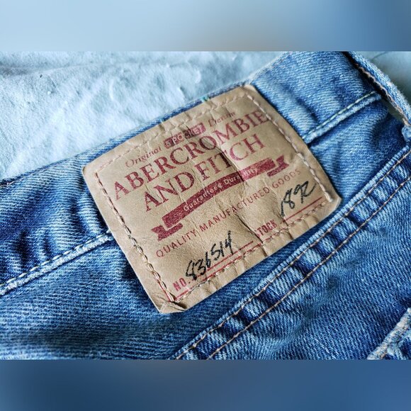 Abercrombie & Fitch Vintage Distressed Blue Jeans (32x32) Y2K - Picture 4 of 10